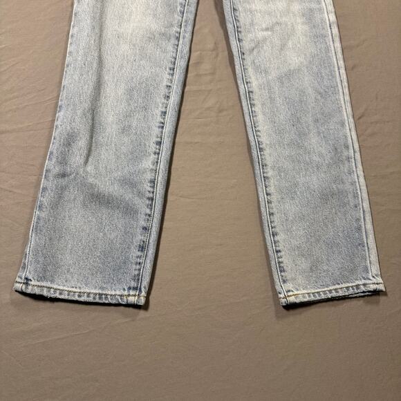 PacSun Women's Y2K Eco Medium Blue Distressed Dad Button Fly Jeans - Size 23 - Picture 4 of 9